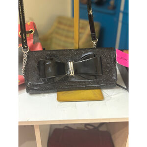 Women's Betsey Johnson Black Glitter Multi Crossbody Bag One Size